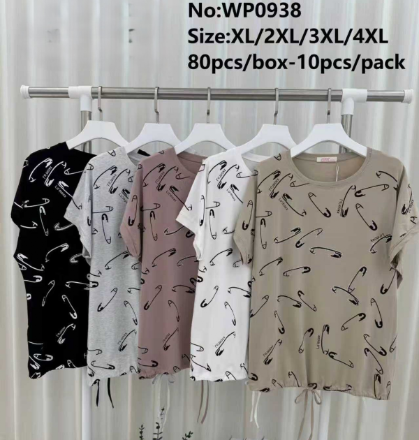 Bluzki damskie Roz XL-4XL, Mix Kolor Paczka 10 szt 1